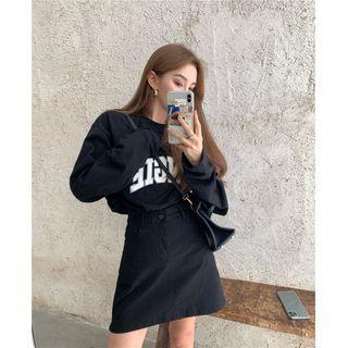 Lettering Pullover / Mini A-line Skirt