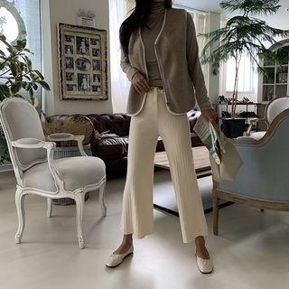 Ribbed Knit Wide Lounge Pants