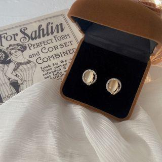 Cat Eye Stone Rhinestone Earring