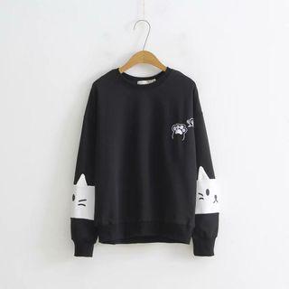 Cat Paw Embroidery Sweatshirt