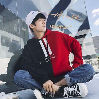 Couple Matching Two-tone Letter Hoodie