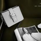 Buckled Genuine-leather Shoulder Bag