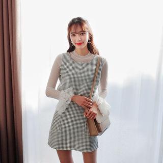 Set: Sleeveless Check Top + Mini Skirt