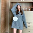 Cable Knit Loose-fit Hooded Sweater