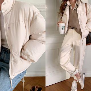 High-neck Drawstring Puffer Jacket