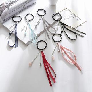 Ribbon Flower Drop Hair Tie
