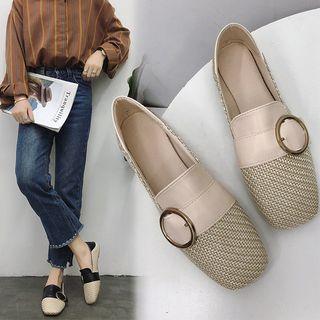 Buckled Woven Loafers
