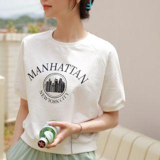 Raglan Letter Printed T-shirt