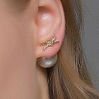 Alloy Knot Faux Pearl Through & Through Earring 1 Pair - 01 - S363 - White - One Size