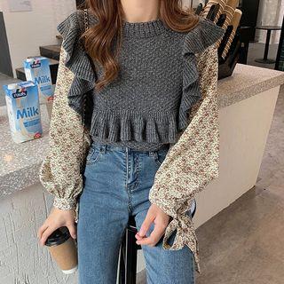 Mock Two-piece Ruffle Sweater