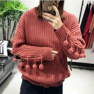 Bobble Long-sleeve Knit Top