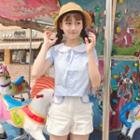 Peter Pan Collar Short Sleeve Shirt