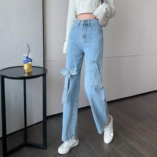 Ribbon Wide-leg Jeans