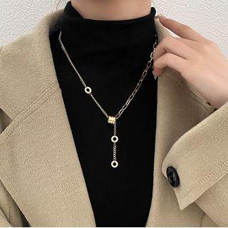 Pendant Stainless Steel Y Necklace Gold - One Size