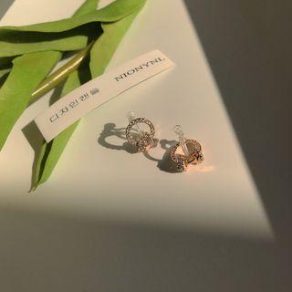 Rhinestone Interlocking Hoop Earring