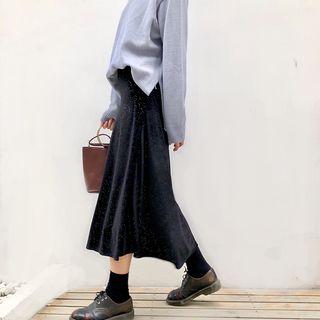 A-line Velvet Maxi Skirt