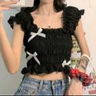 Sleeveless Bow Accent Blouse