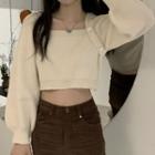 Cropped Sweater Light Almond - One Size