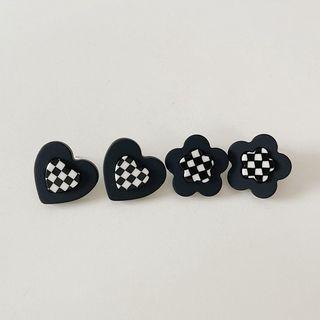 Flower / Heart Checker Earring