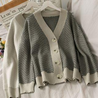 Herringbone Loose-fit Cardigan