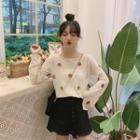 Sheer Dotted Long-sleeve T-shirt