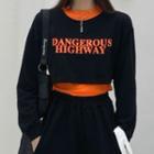 Tank Top / Long-sleeve Lettering T-shirt / Harem Pants / Set