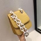 Faux Leather Chunky Chain Shoulder Bag