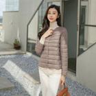 Two-way Snap-button Padded Jacket With Pouch