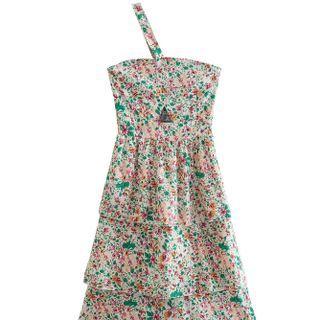 Spaghetti Strap One-shoulder Floral Print Sundress