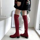 Low-heel Velvet Over-the-knee Boots