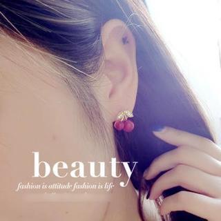 Rhinestone Cherry Studs