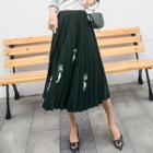 Sequined Pleated Midi Skirt