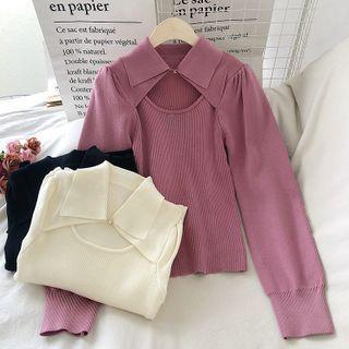 Collared Cutout Sweater