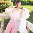 High-waist Jogger Pants / Strapless Top / Open-front Jacket
