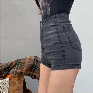 Skinny High Waist Wide Leg Denim Shorts
