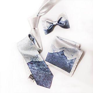 Printed Bow Tie / Neck Tie / Handkerchief / Set