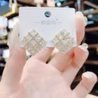 Square Rhinestone Alloy Earring 1 Pair - Transparent - One Size