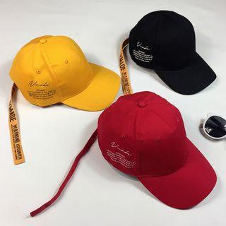 Lettering Long Strap Baseball Cap
