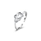 925 Sterling Silver Elegant Fashion Heart To Heart Shape Adjustable Opening Ring Silver - One Size