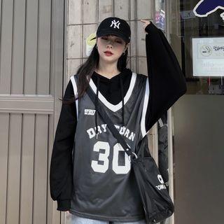 Plain Hoodie / V-neck Numbering Vest
