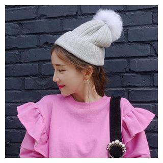Pompom Beanie Ivory - One Size