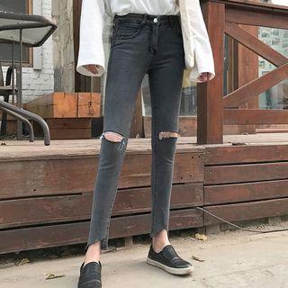 Cropped Ripped Jeggings
