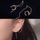 Alloy Chained Earring 1 Pair - 0695a - Gold - One Size