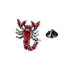 Fashion Personality Plated Black Scorpion Brooch With Red Cubic Zirconia Black - One Size