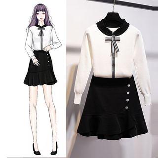 Mini Buttoned Ruffle A-line Skirt