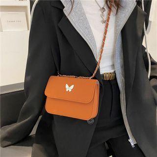 Butterfly Detail Flap Crossbody Bag