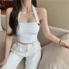 Halter Plain Top White - One Size