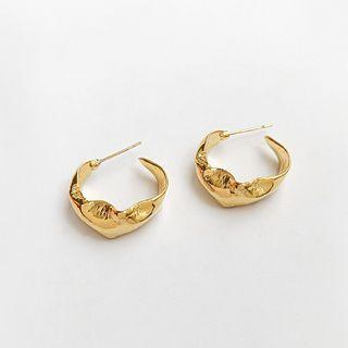 Twist Open-hoop Earring 1 Pair - Gold - One Size
