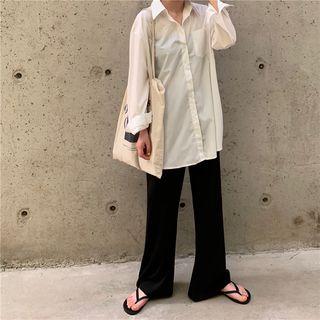 Long-sleeve Shirt / Wide Leg Pants
