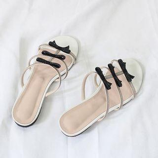 Bow-trim Slide Sandals